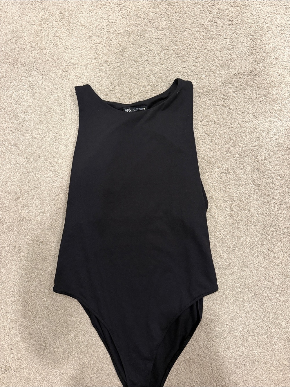 Zara Black Crewneck Bodysuit